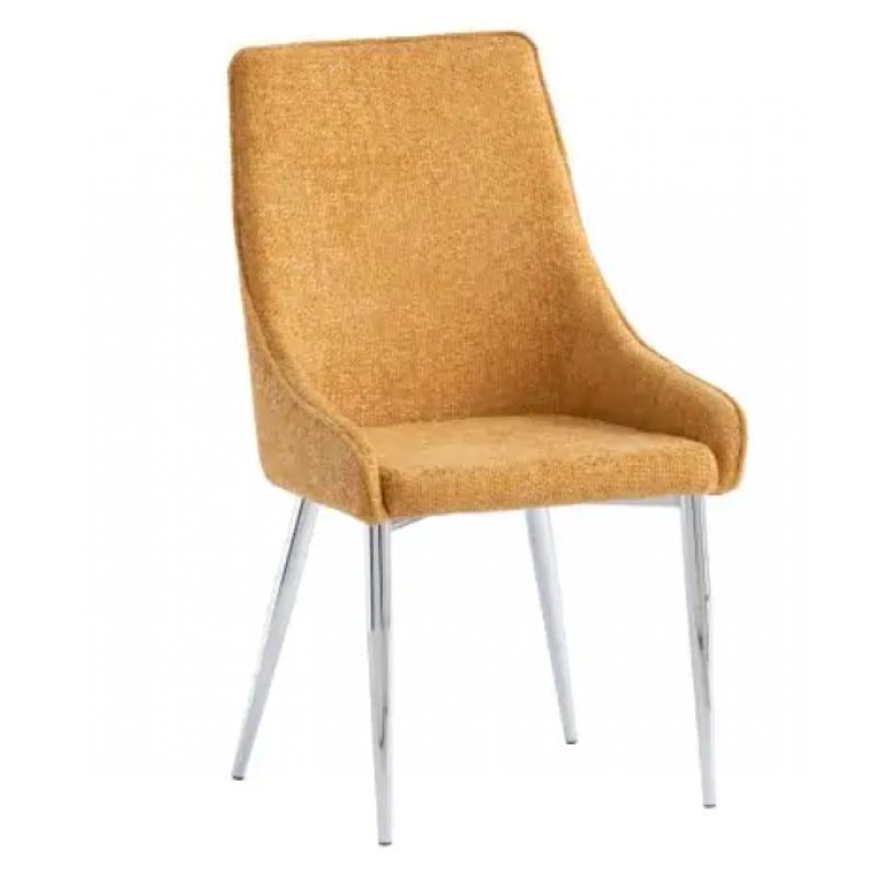 WOF Rhone Mustard Textured Fabric Dining Chair